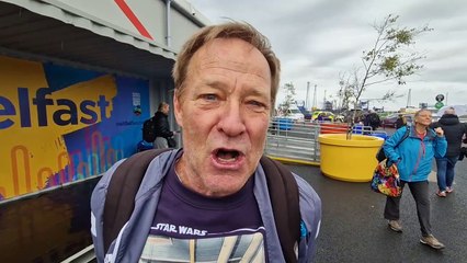 Jim Lovell about to board the Villa Vie Odyssey in Belfast