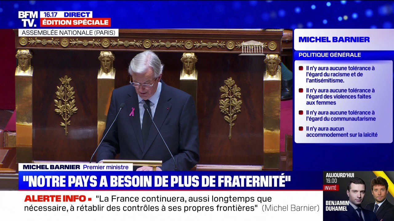 Discours de politique générale: Michel Barnier annonce la reprise du dialogue sur la fin de vie début 2025