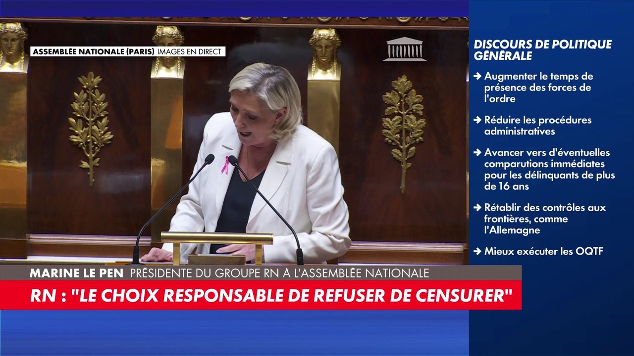 «J’entends des constats mais bien peu de solution» se désole Marine Le Pen