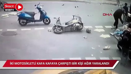 Bayrampaşa'da iki motosikletli kafa kafaya çarpıştı bir kişi ağır yaralandı