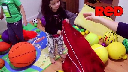 Toddlers Learn Colors with a Lot of Sports Balls - Fun Learning Activity for Preschool Kids