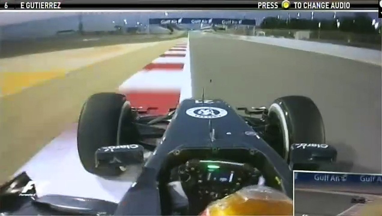 F1 Bahrain 2014 Q1 Esteban Guttierez OnBoard