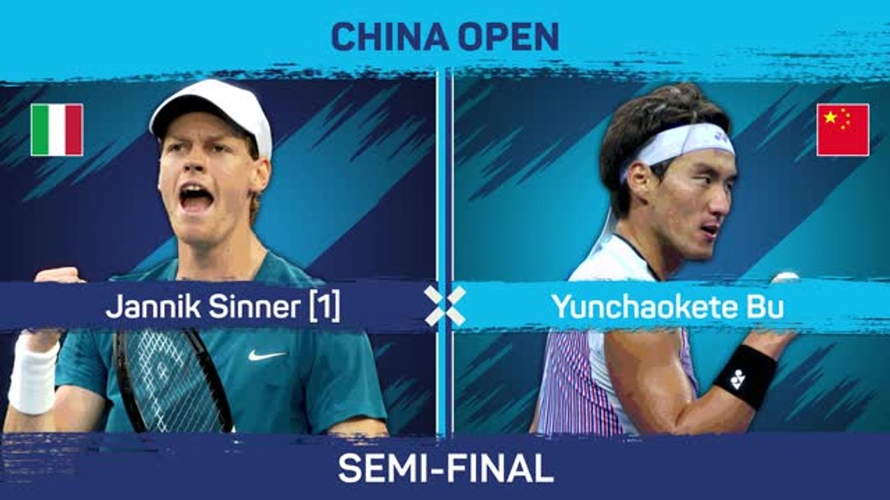 Sinner beats Bu to set up Alcaraz showdown