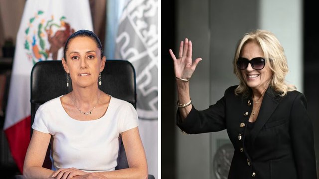 Jill Biden, Primera Dama de Estados Unidos, llega al a la toma de protesta de Claudia Sheinbaum