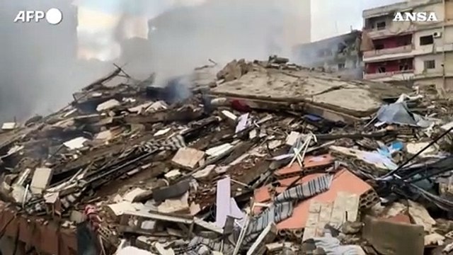 Beirut, un quartiere a sud dopo gli attacchi israeliani della notte