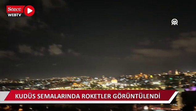 İran'dan İsrail'e füze yağmuru: Kudüs semalarında roketler görüntülendi