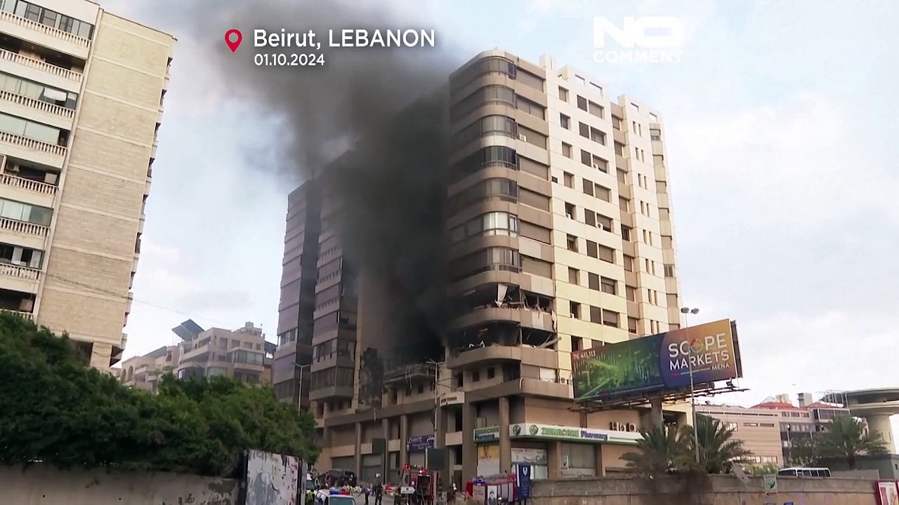 Beirut nel mirino degli attacchi israeliani, palazzo sventrato
