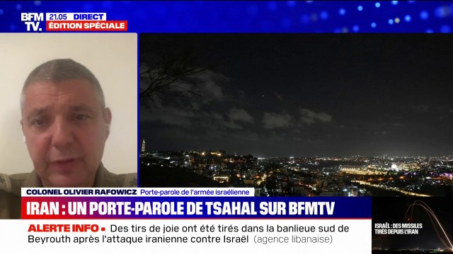 Missiles iraniens tirés sur Israël: L'État d'Israël va réagir , affirme le porte-parole de Tsahal, Olivier Rafowicz