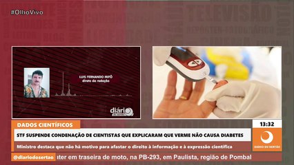 STF suspende condenação de cientistas que explicaram que diabetes não é causado por verme