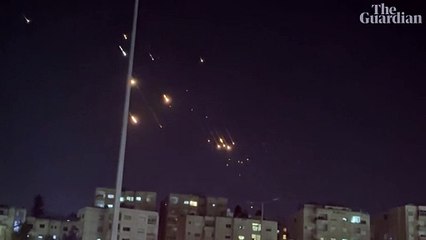 Iranian missiles heading for Israel seen from countries across the Middle East