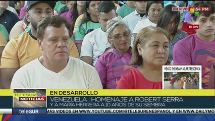 Homenaje a Robert Serra y María Herrera a 10 años de su siembra