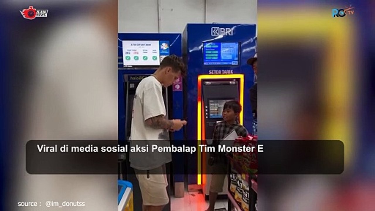 AKSI PEMBALAP MOTOGP  FABIO QUARTARARO DI MANDALIKA, AMBIL UANG DI ATM BRI, LALU BAGI DUIT KE BOCIL