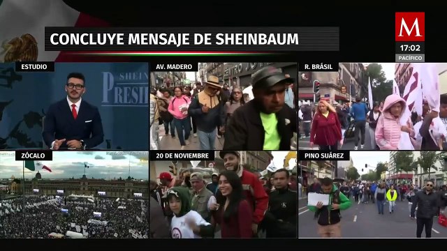 Simpatizantes comienzan a retirarse tras finalizar el mensaje de Claudia Sheinbaum en el Zócalo