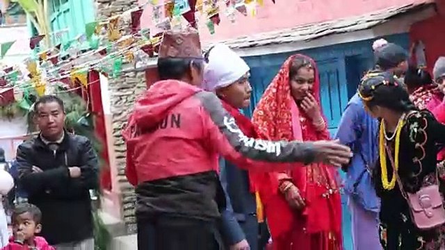 Bride and Groom Dancing with Guest in Naumati Baja | Marriage in Nepal |