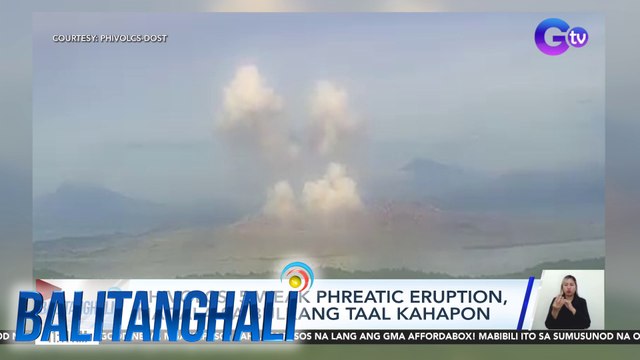 PHIVOLCS - 5 weak phreatic eruption, naitala sa Bulkang Taal, kahapon | Balitanghali