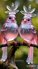 Crystal birds created by ai
