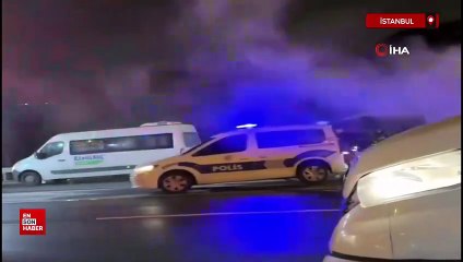 İstanbul Beykoz'da çekici alev alev yandı