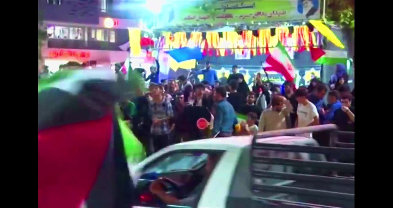 Celebrations in Tehran after Iran’s missile attack