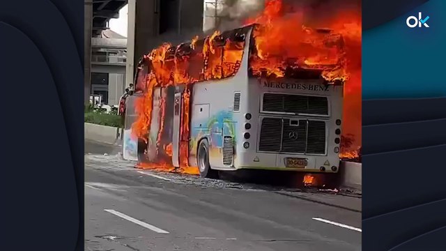 Tragedia en Tailandia: 20 niños mueren tras incendiarse un autobús escolar y el conductor se da a la fuga