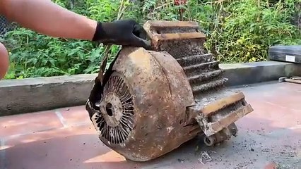 Restoration old 3 phase crane motor _ Restore motor of burnt construction crane