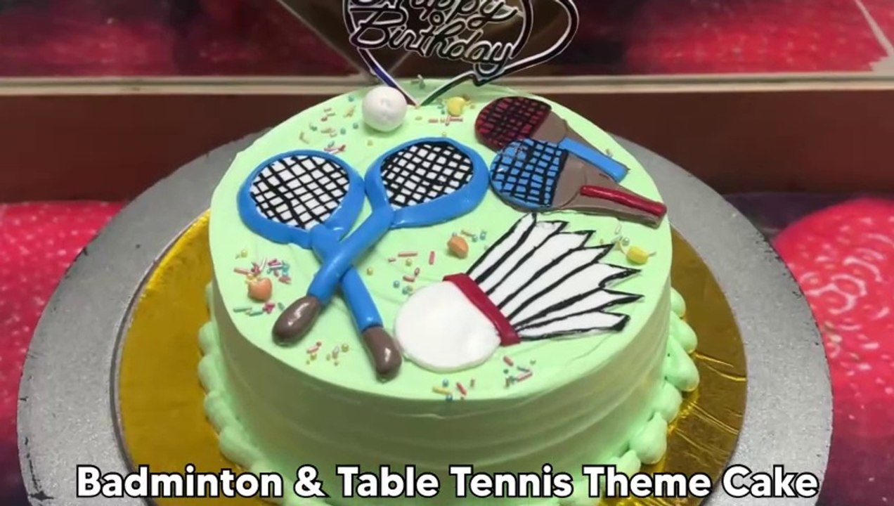 Badminton Theme Cake | Table Tennis Theme Cake | Sports Cake Design |