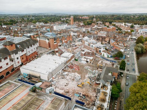 Latest On Demolition of Shrewsbury's Riverside Shopping Centre - October 2024
