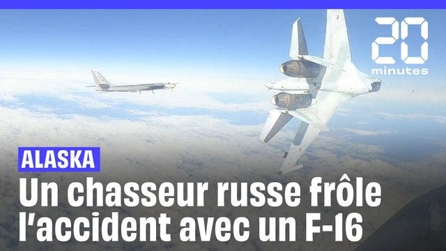 Alaska : Un avion de chasse russe frôle l'accident avec un F-16 américain #SHORTS