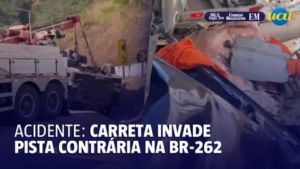 Carreta invade pista contrária e motorista é ejetado na BR-262