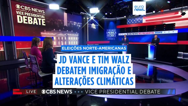 Debate vice-presidencial: JD Vance e Tim Walz discutem alterações climáticas e escalada no Médio Oriente