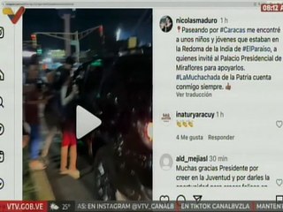 Pdte. Maduro invita al Palacio de Miraflores a la muchachada que trabaja en la Redoma La India