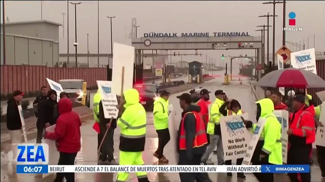 Trabajadores portuarios de Estados Unidos comienzan huelga