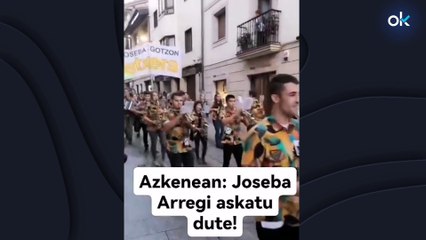 Pasacalles en Oñate a favor de la excarcelación del sanguinario etarra Joseba Arregui 'Fiti'