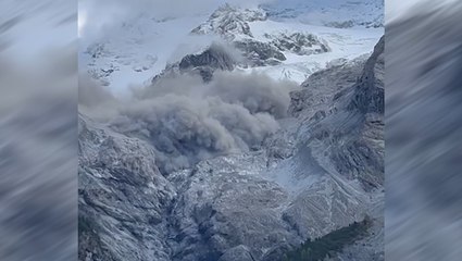 Paura sull?Ortles: una grossa scarica di sassi si stacca  dalla montagna