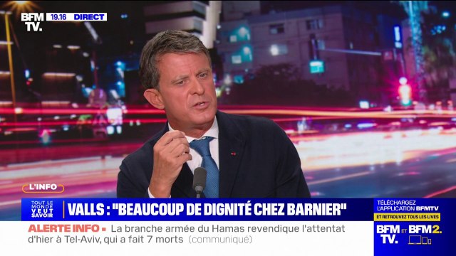 Manuel Valls: Que les socialistes n'aillent pas discuter avec Michel Barnier cela me semble fou