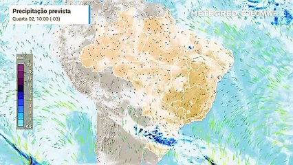 Previsão de nebulosidade e chuva até sexta-feira (04).