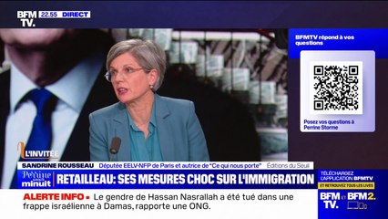 Immigration: "Les centres de rétention administrative sont des endroits où le droit n'est pas respecté", affirme Sandrine Rousseau (les Écologistes)