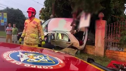 Grave acidente é registrado no cruzamento das ruas Fortaleza e  Manoel Ribas