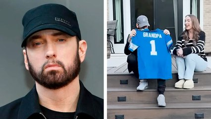 Eminem es sorprendido por su hija y se entera que será abuelo con un jersey de Detroit Lions