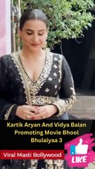 Kartik Aryan And Vidya Balan Promoting Movie Bhool Bhulaiyaa 3 Viral Masti Bollywood