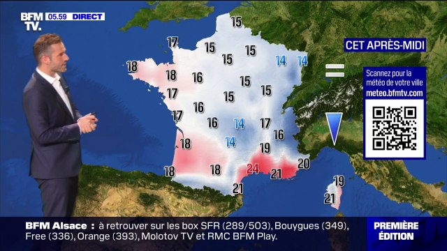 La Corse en vigilance orange pour pluie et inondation, de la grisaille sur le reste de la France avec des températures comprises entre 14°C et 24°C... La météo de ce jeudi 3 octobre