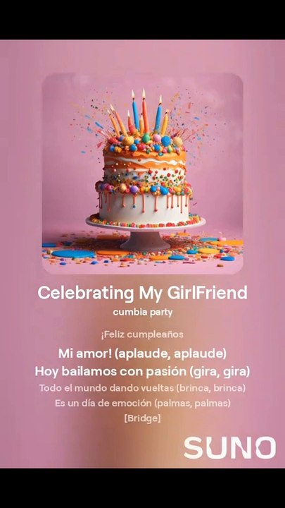 Quería hacer la cumbia de Kai-Lan y me salió esto (Feliz Cumple Amor) [Reggaeton]. Suno AI 