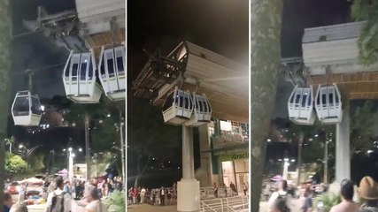 Video del momento del choque de las cabinas de Metrocable ¡Pánico en la Línea K!