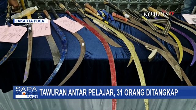Polisi Bubarkan Tawuran antar Pelajar SMA di Jakarta Pusat, 31 Remaja dan Senjata Tajam Diamankan