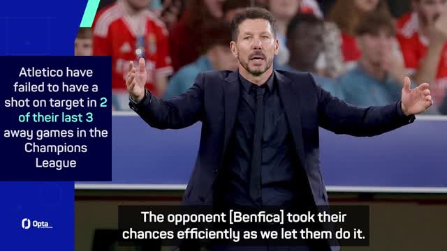 Simeone and Oblak reflect on Atletico's 'very ugly defeat' at Benfica