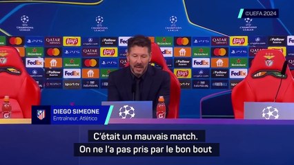 Simeone : "On ne veut jamais faire un match comme ça..."