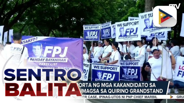 Mga tagasuporta ng mga kakandidato sa 2025 midterm elections, dumagsa sa Quirino Grandstand; MMDA at PNP, mahigpit na nakabantay sa kaayusan