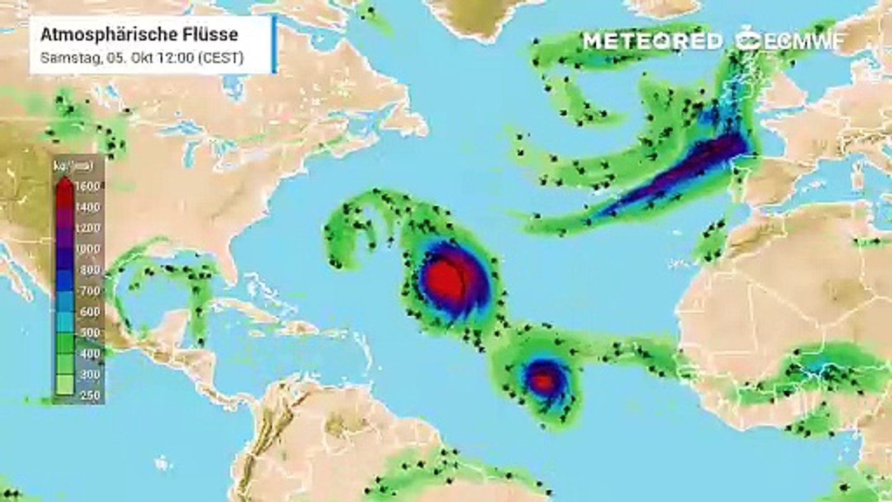 Wetterkarte macht Hurrikan Kirk auf dem Atlantik sichtbar- er träft viel Wasser mit sich!