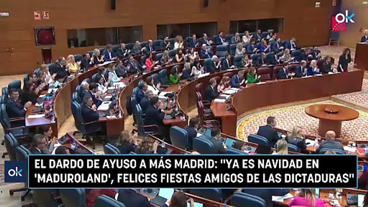 El dardo de Ayuso a Más Madrid: "Ya es Navidad en 'Maduroland', felices fiestas amigos de las dictaduras"