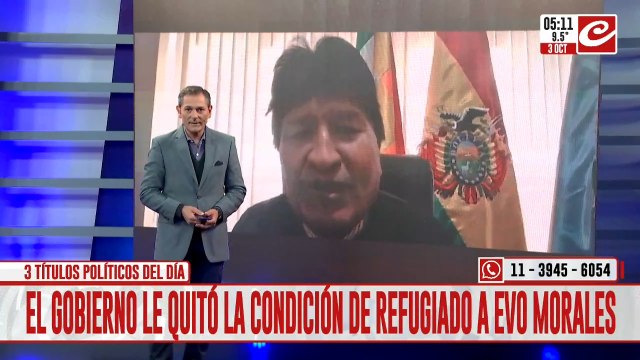 El Gobierno le quitó la condición de refugiado a Evo Morales