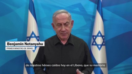 Netanyahu envía sus condolencias a las familias de los ocho soldados muertos en Líbano